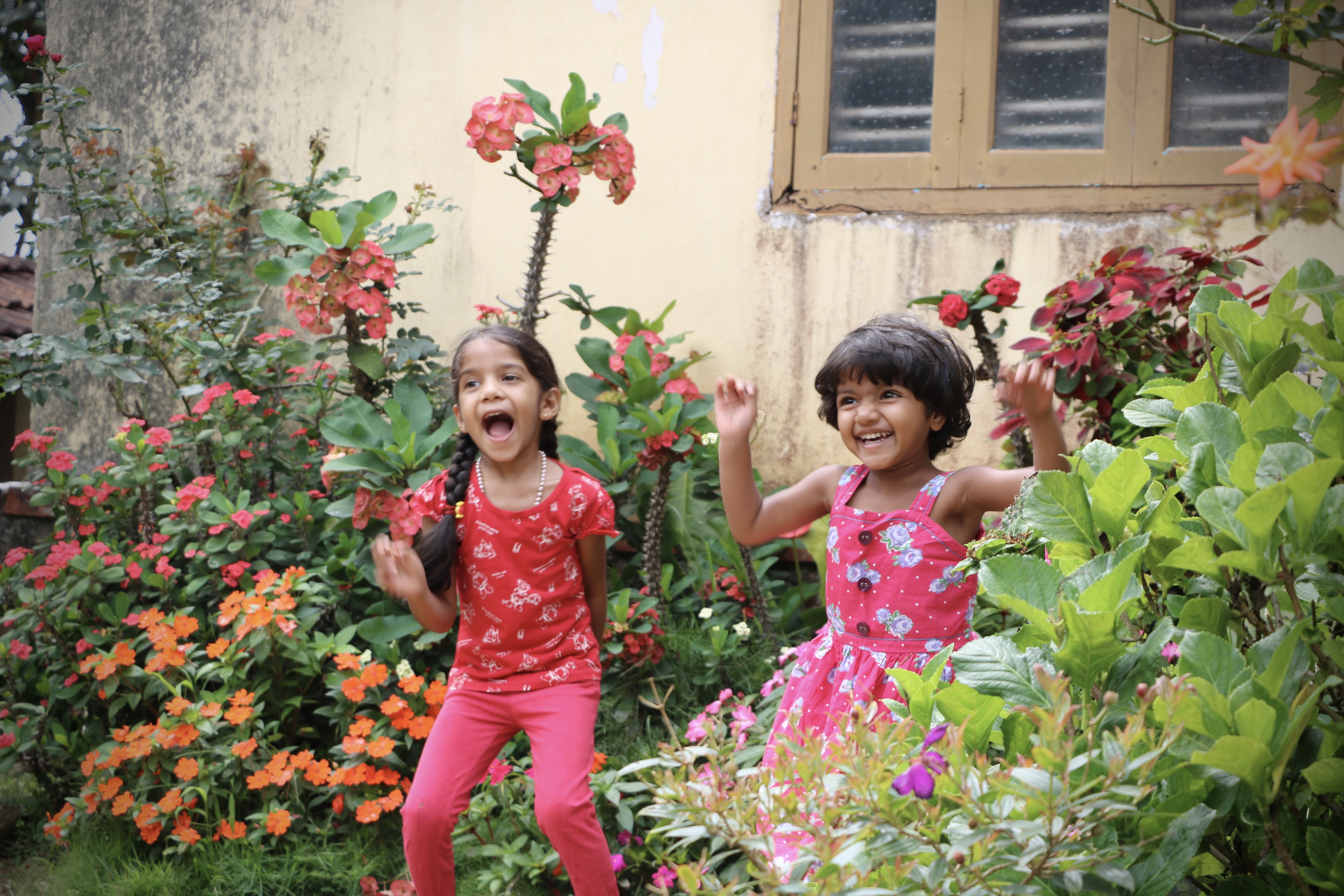 Children laughing and playing