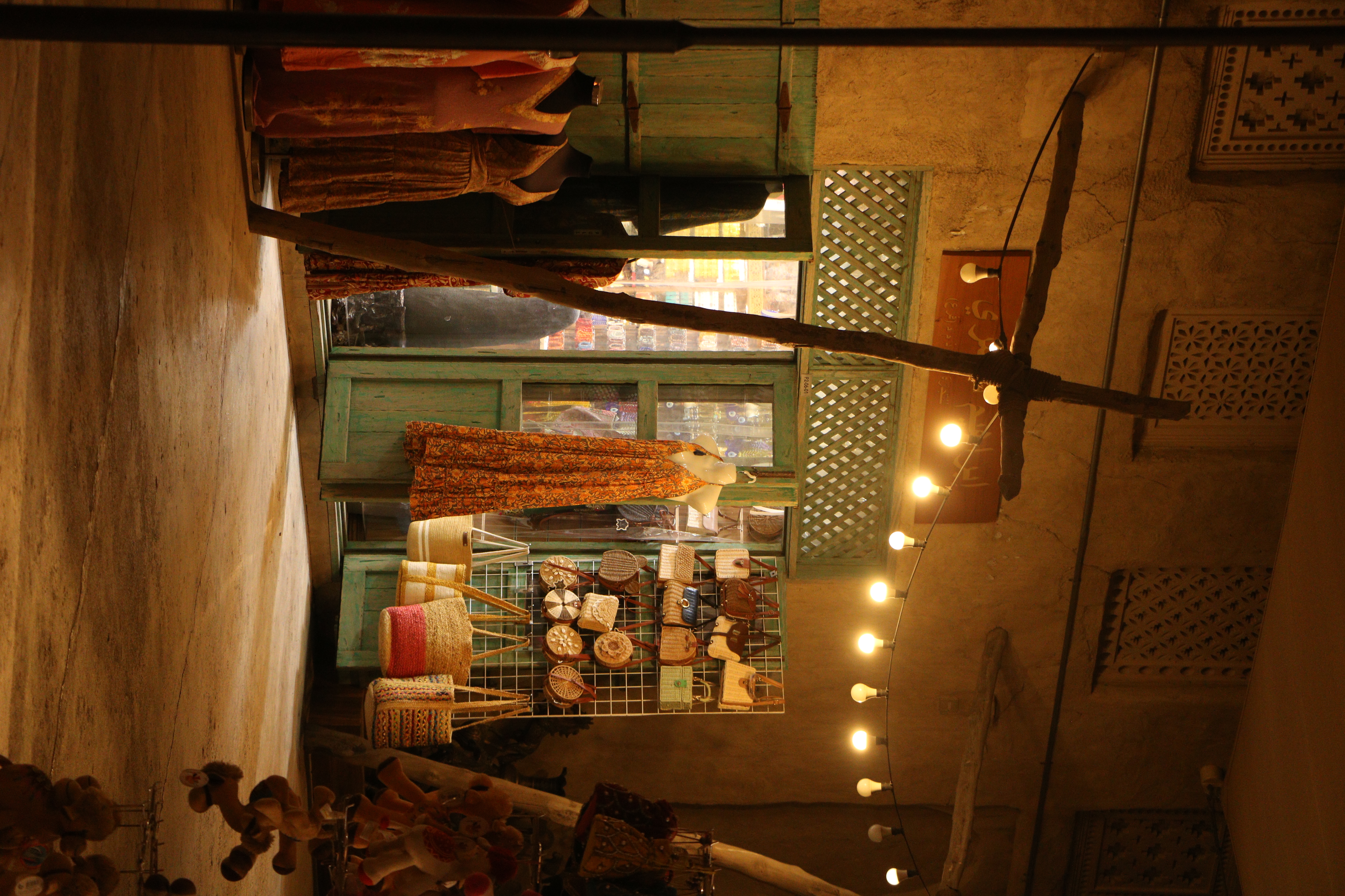 A bustling market at night